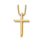 Diamond Cross Necklace in Gold-Plated Sterling Silver (.01 ct. tw.) - Sophia Jewelers