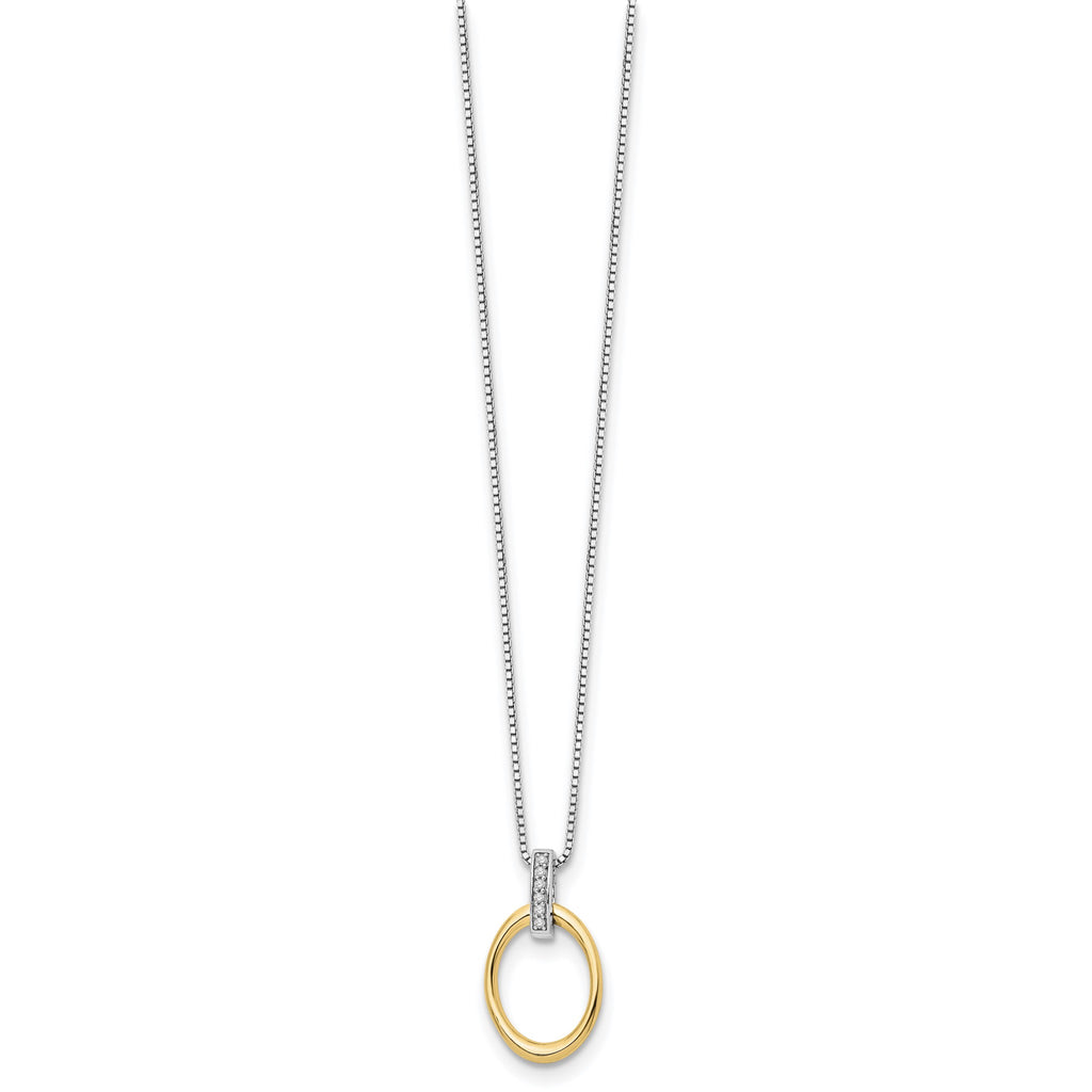Diamond Necklace in Gold-Plated Sterling Silver (.04 ct. tw.) - Sophia Jewelers
