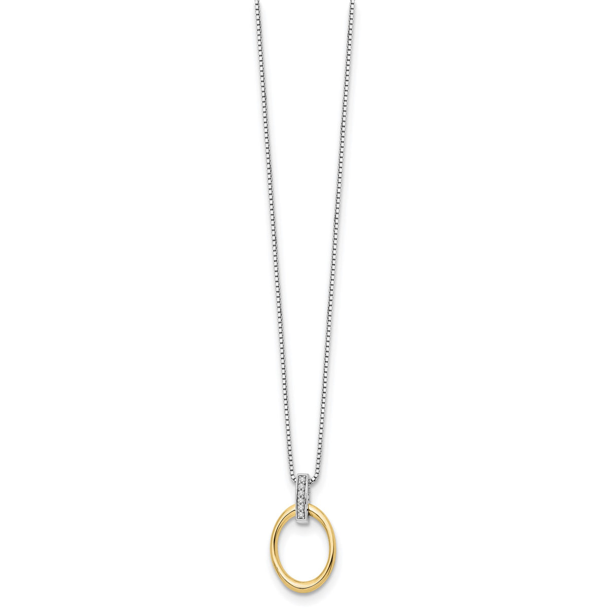 Diamond Necklace in Gold-Plated Sterling Silver (.04 ct. tw.) - Sophia Jewelers