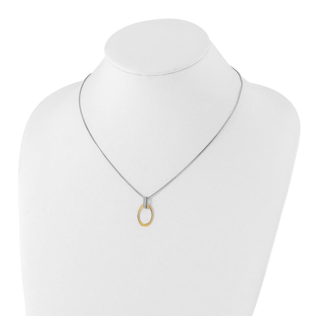 Diamond Necklace in Gold-Plated Sterling Silver (.04 ct. tw.) - Sophia Jewelers