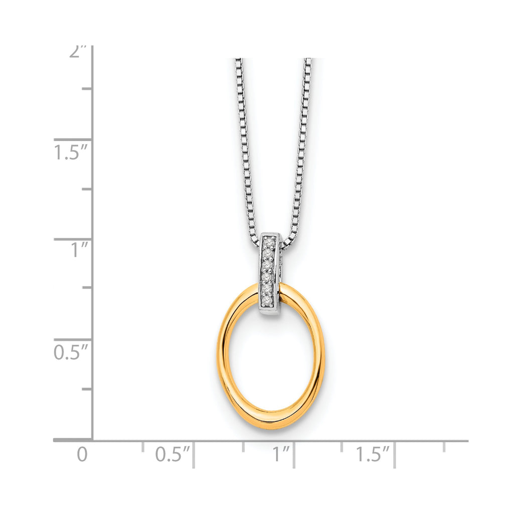 Diamond Necklace in Gold-Plated Sterling Silver (.04 ct. tw.) - Sophia Jewelers