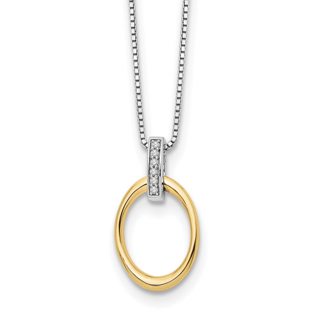 Diamond Necklace in Gold-Plated Sterling Silver (.04 ct. tw.) - Sophia Jewelers