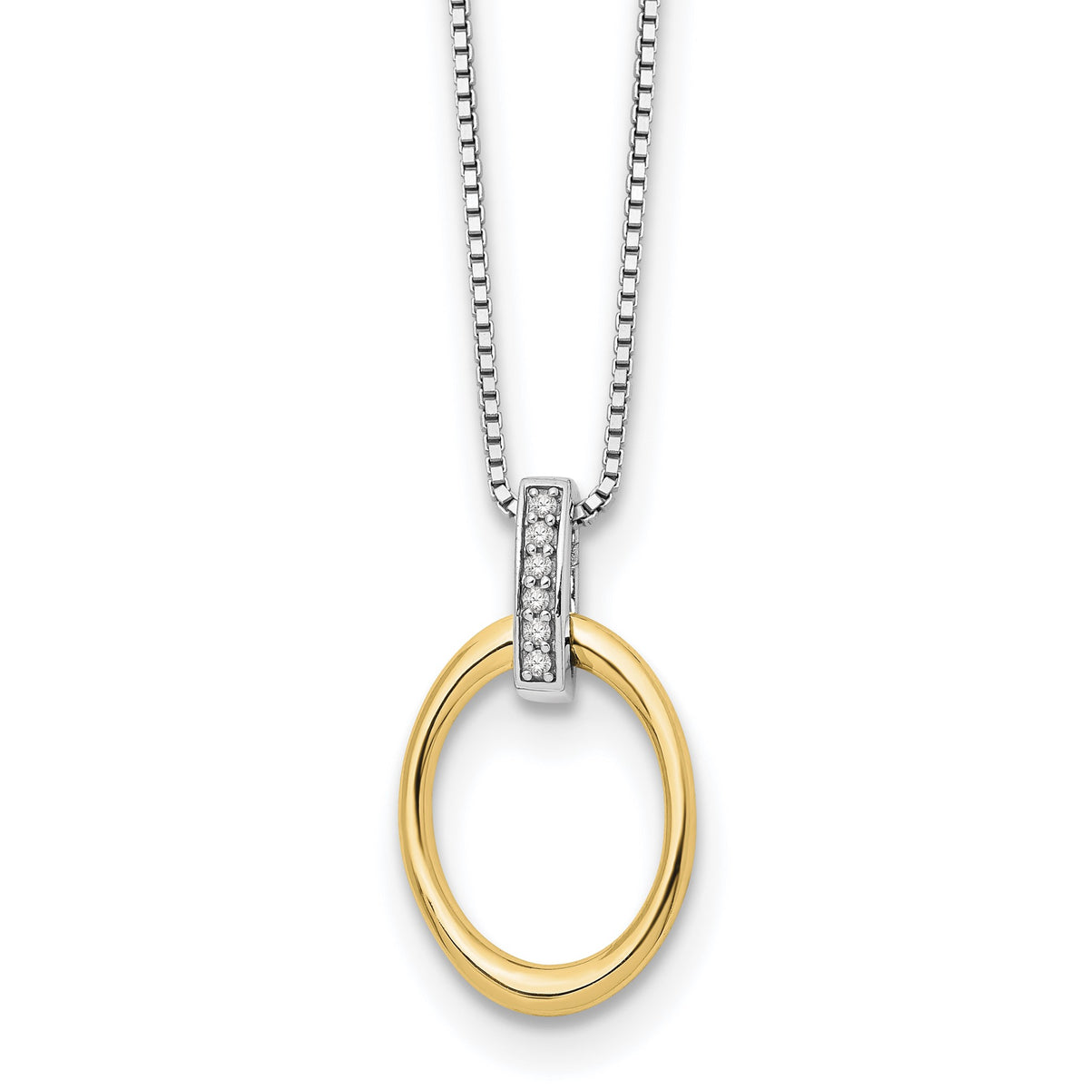 Diamond Necklace in Gold-Plated Sterling Silver (.04 ct. tw.) - Sophia Jewelers