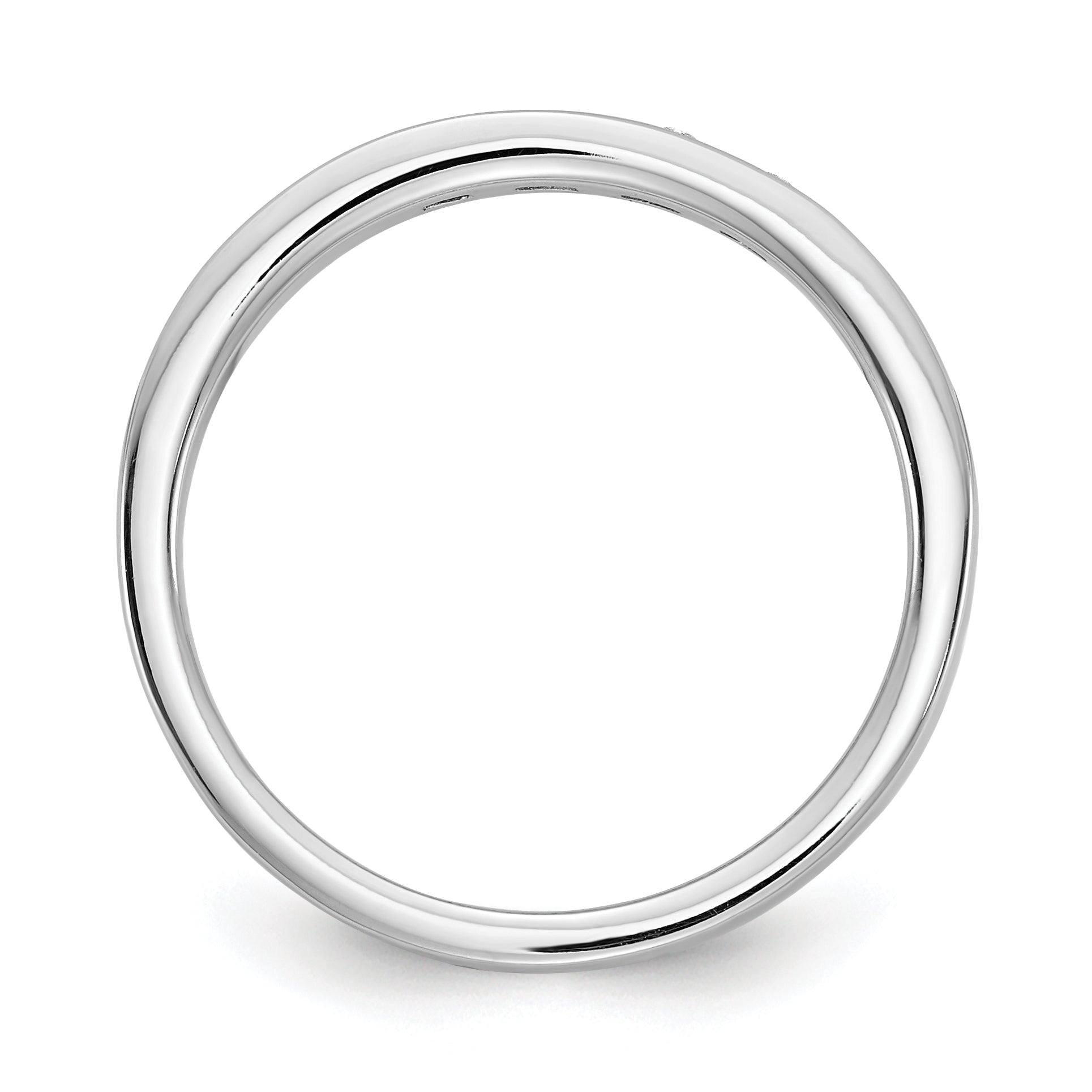 White Ice Sterling Silver Rhodium-plated Chanel-set Diamond Ring Secondary image