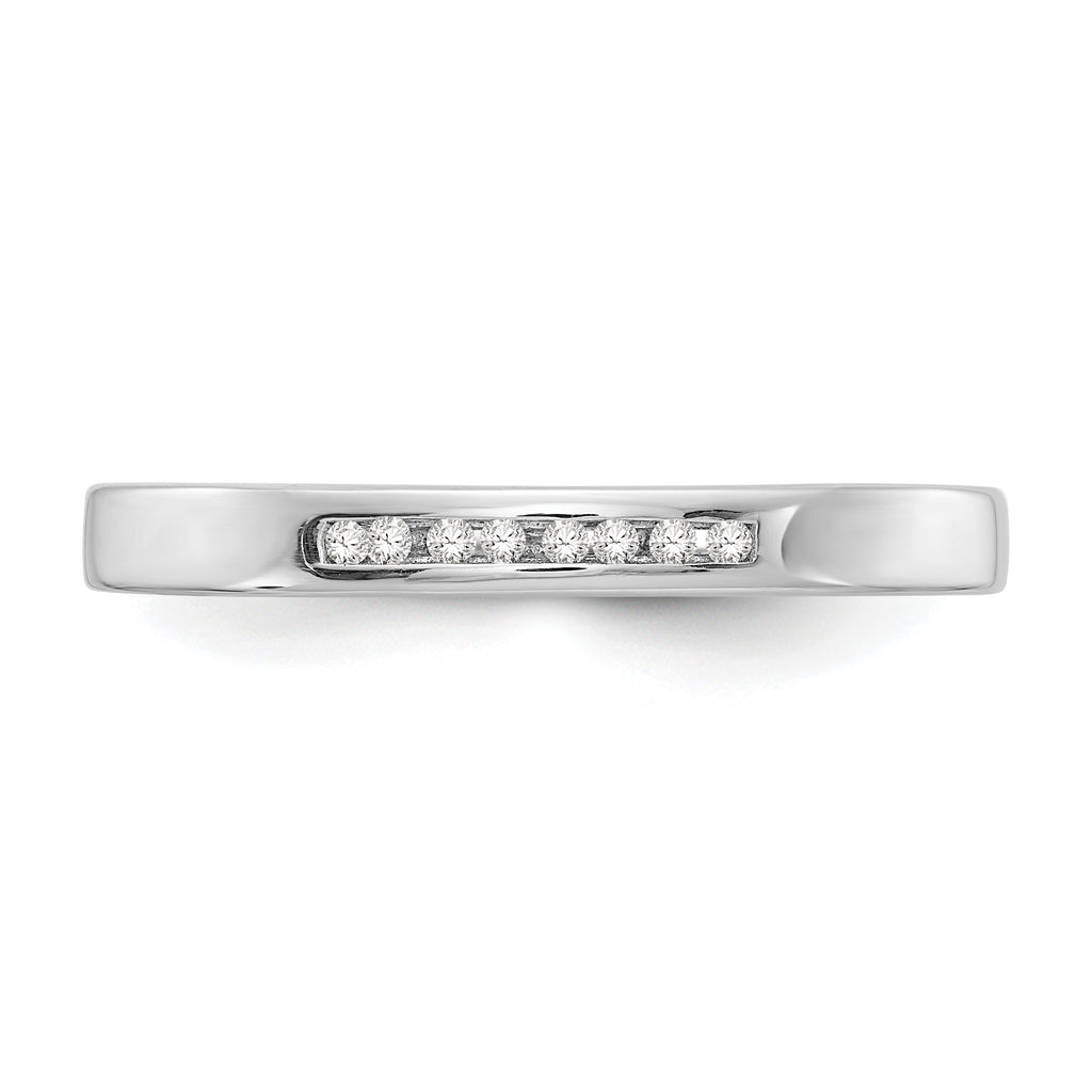 White Ice Sterling Silver Rhodium-plated Chanel-set Diamond Ring