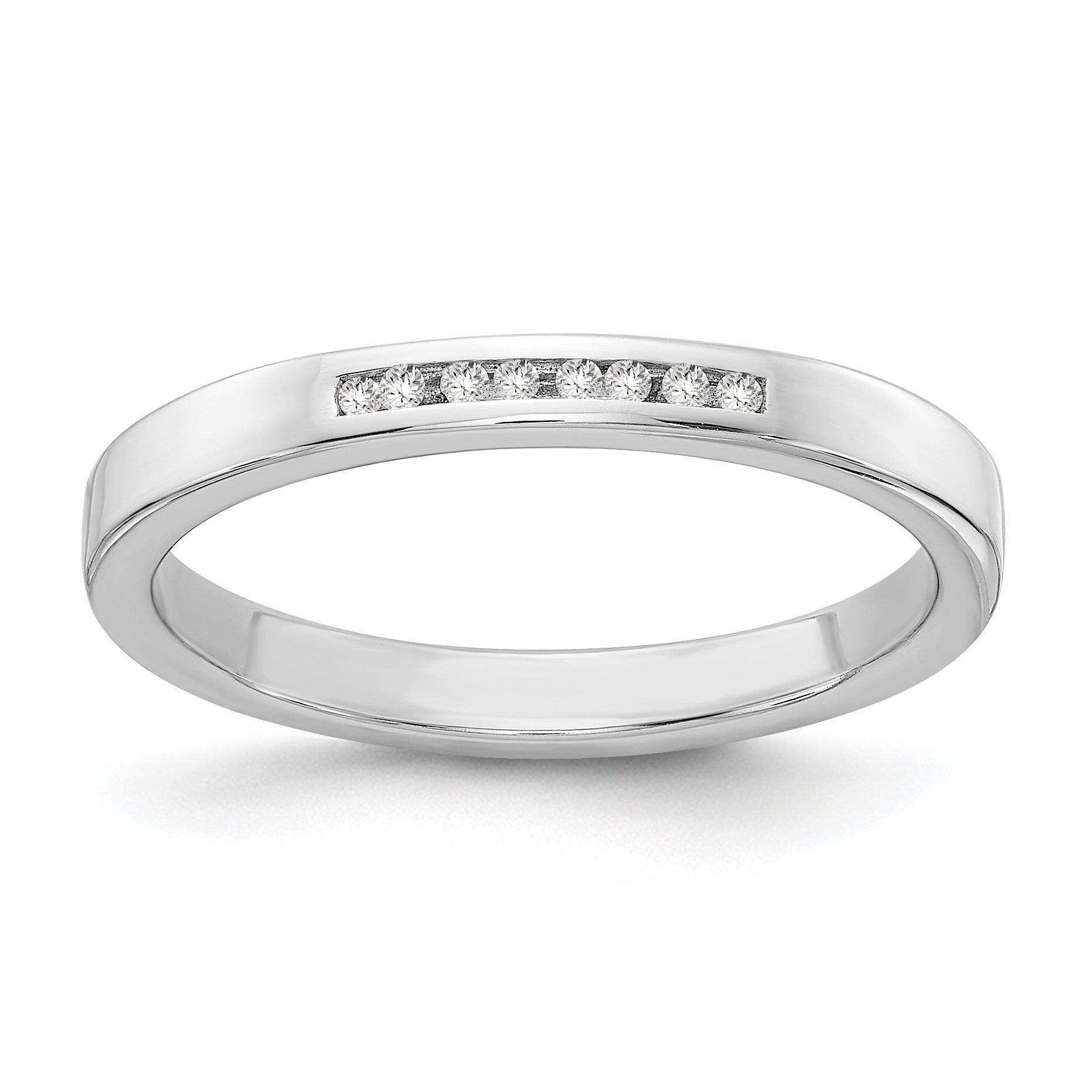 White Ice Sterling Silver Rhodium-plated Chanel-set Diamond Ring Main image