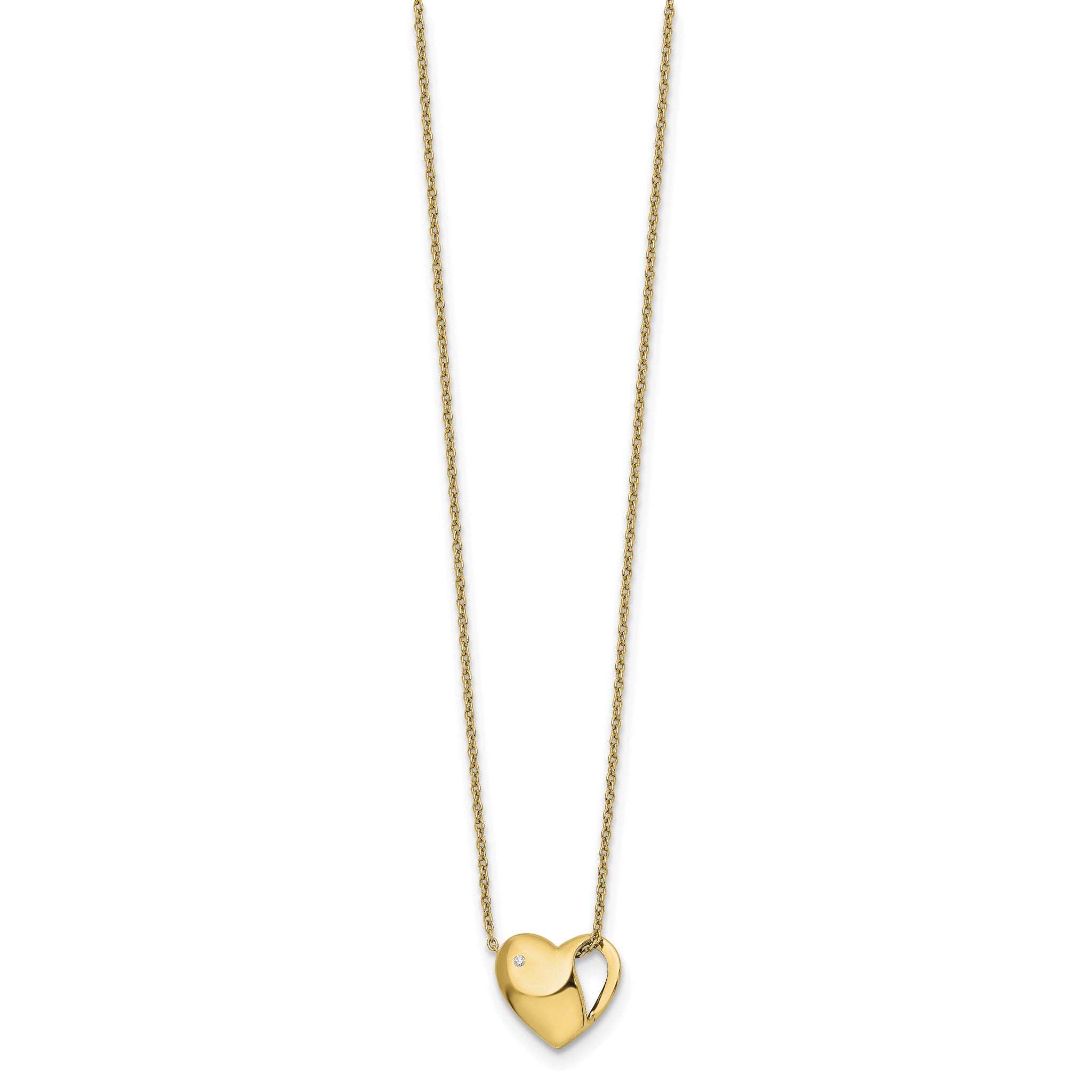 Diamond Heart Necklace in Gold-Plated Sterling Silver (.01 ct. tw.) Secondary image