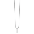 14k White Gold 1/8 carat Lab Grown Diamond VS/SI+ G+ Complete Vertical Bar Pendant Necklace
