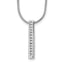 White Ice Sterling Silver Rhodium-plated 18 Inch Chanel-set Diamond Vertical Bar Necklace with 2 Inch Extender