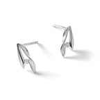 Diamond Drop Earrings in Sterling Silver, 1.6mm Brushed & Satin (0.04 ct. tw.) - Sophia Jewelers