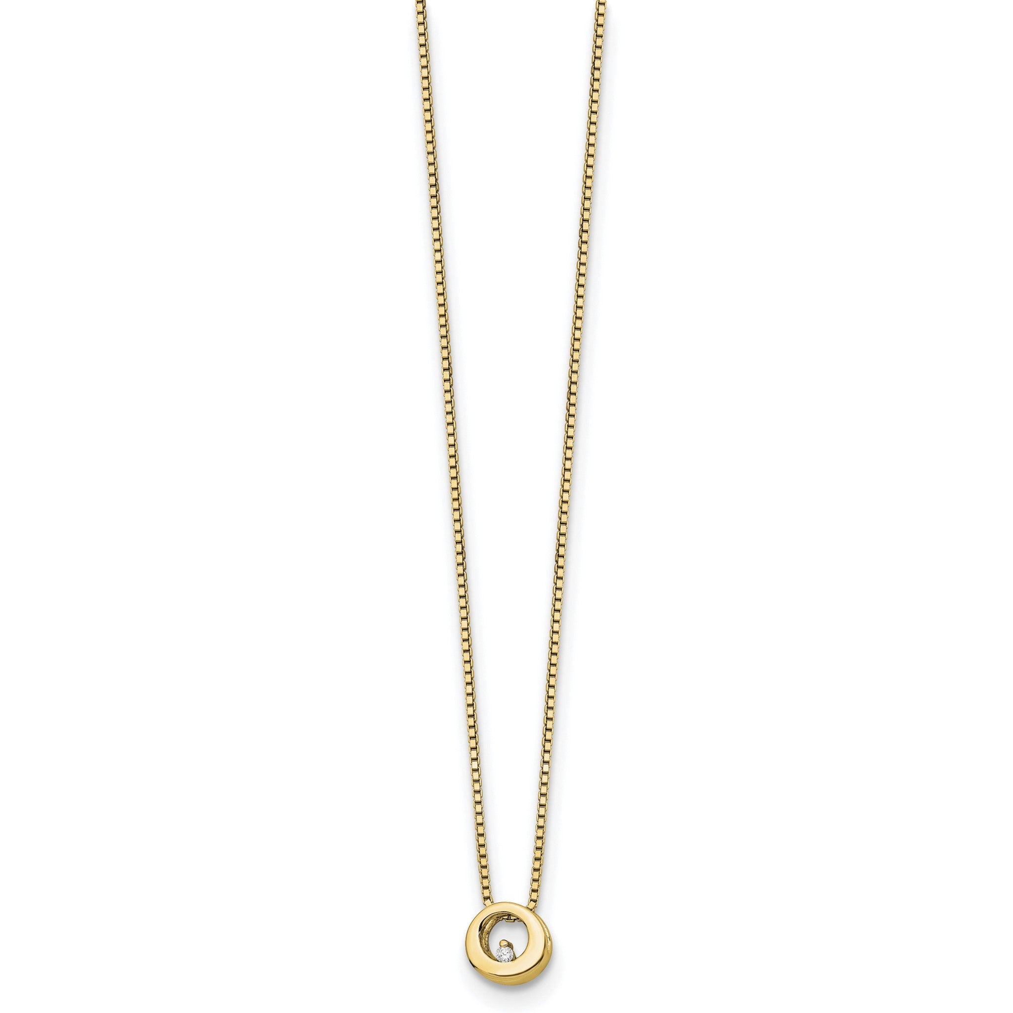 Diamond Circle Necklace in Gold-Plated Sterling Silver (.02 ct. tw.) Secondary image
