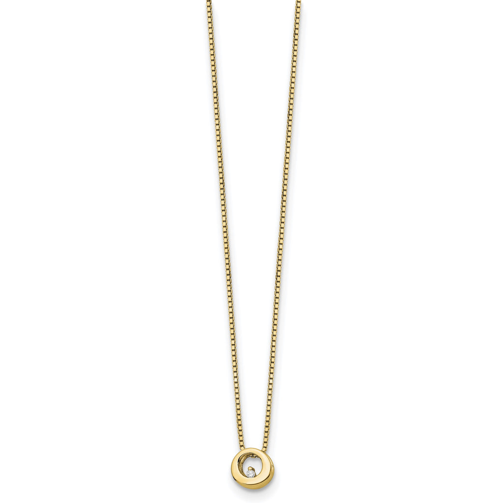 Diamond Circle Necklace in Gold-Plated Sterling Silver (.02 ct. tw.) - Sophia Jewelers