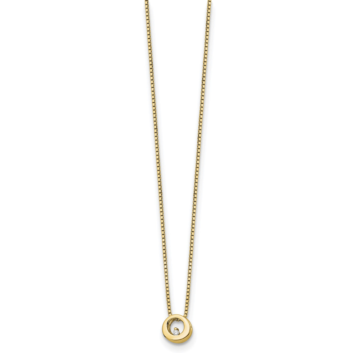 Diamond Circle Necklace in Gold-Plated Sterling Silver (.02 ct. tw.) - Sophia Jewelers
