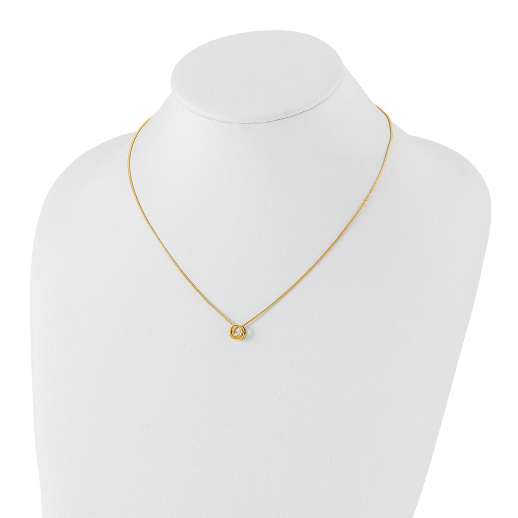 Diamond Circle Necklace in Gold-Plated Sterling Silver (.02 ct. tw.) - Sophia Jewelers