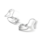 Diamond Heart Dangle Earrings in Sterling Silver, 1.3mm (0.02 ct. tw.) - Sophia Jewelers