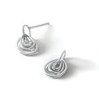 Teardrop Diamond Dangle Earrings in Sterling Silver, 1mm (0.01 ct. tw.) - Sophia Jewelers