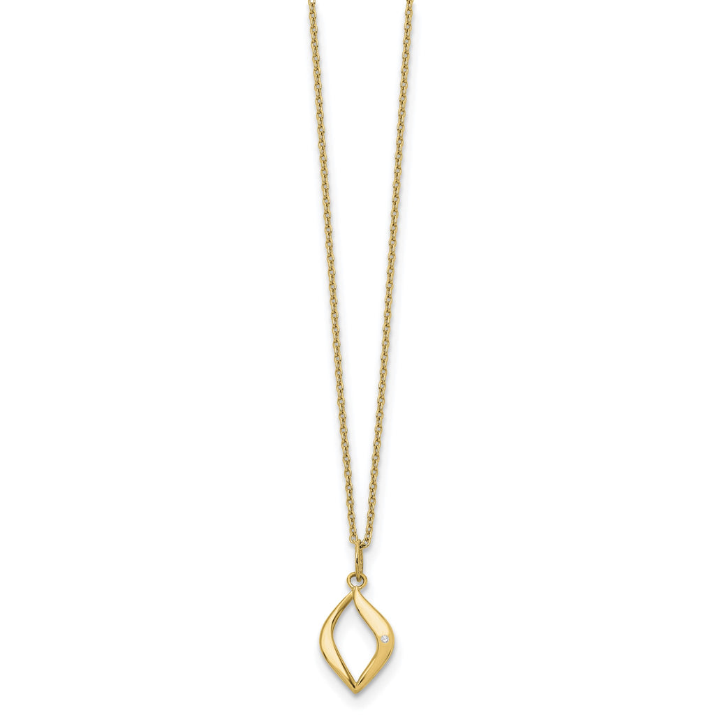 Diamond Necklace in Gold-Plated Sterling Silver (.01 ct. tw.) - Sophia Jewelers