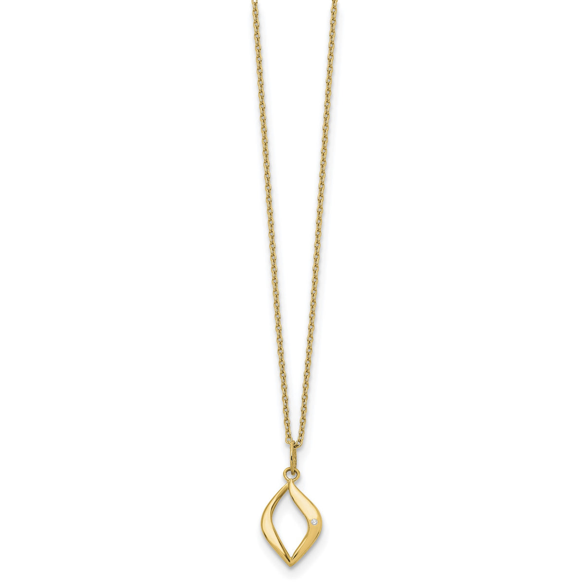 Diamond Necklace in Gold-Plated Sterling Silver (.01 ct. tw.) - Sophia Jewelers
