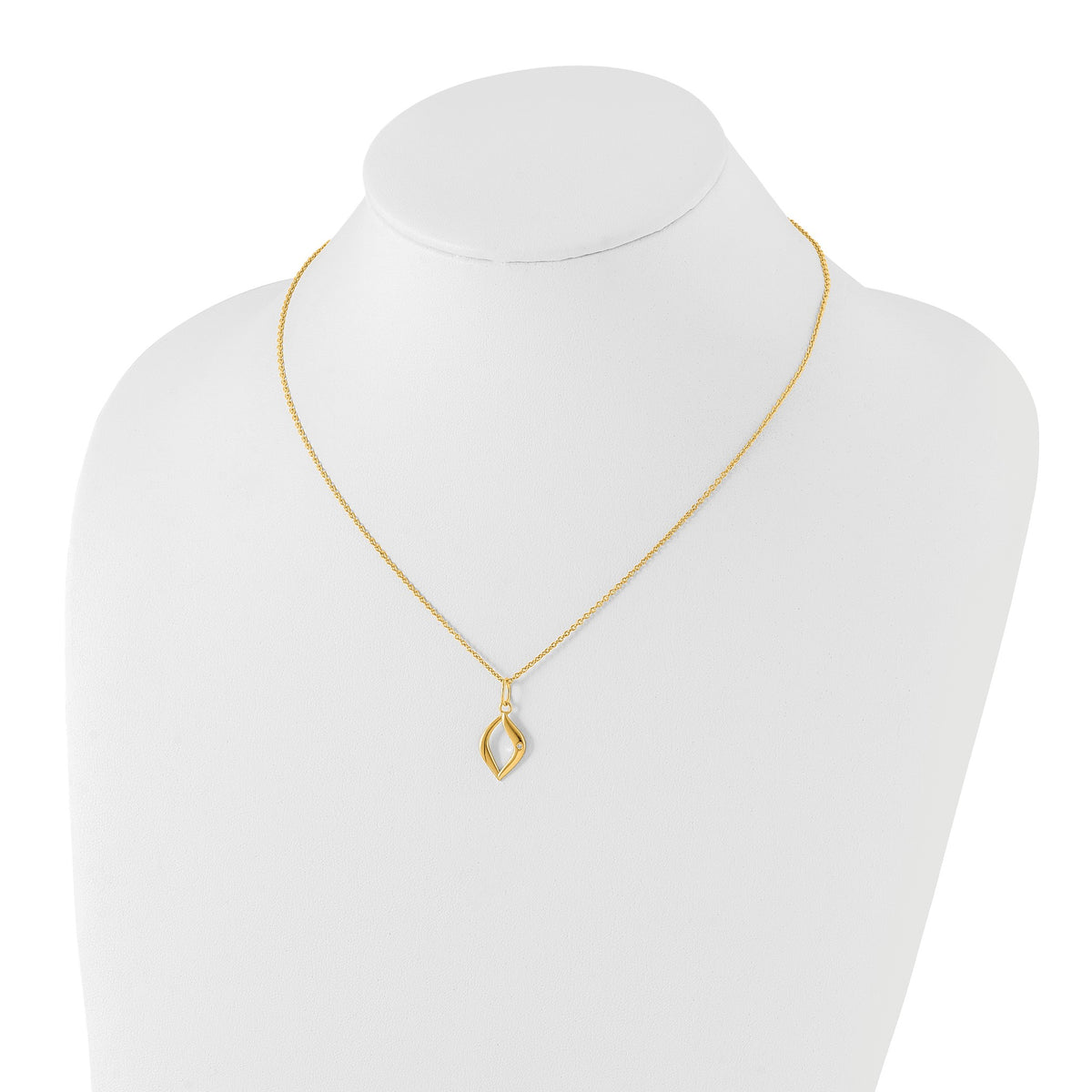 Diamond Necklace in Gold-Plated Sterling Silver (.01 ct. tw.) - Sophia Jewelers