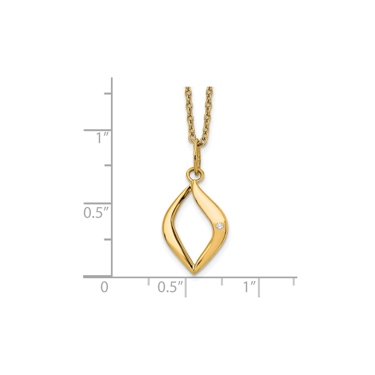 Diamond Necklace in Gold-Plated Sterling Silver (.01 ct. tw.) - Sophia Jewelers