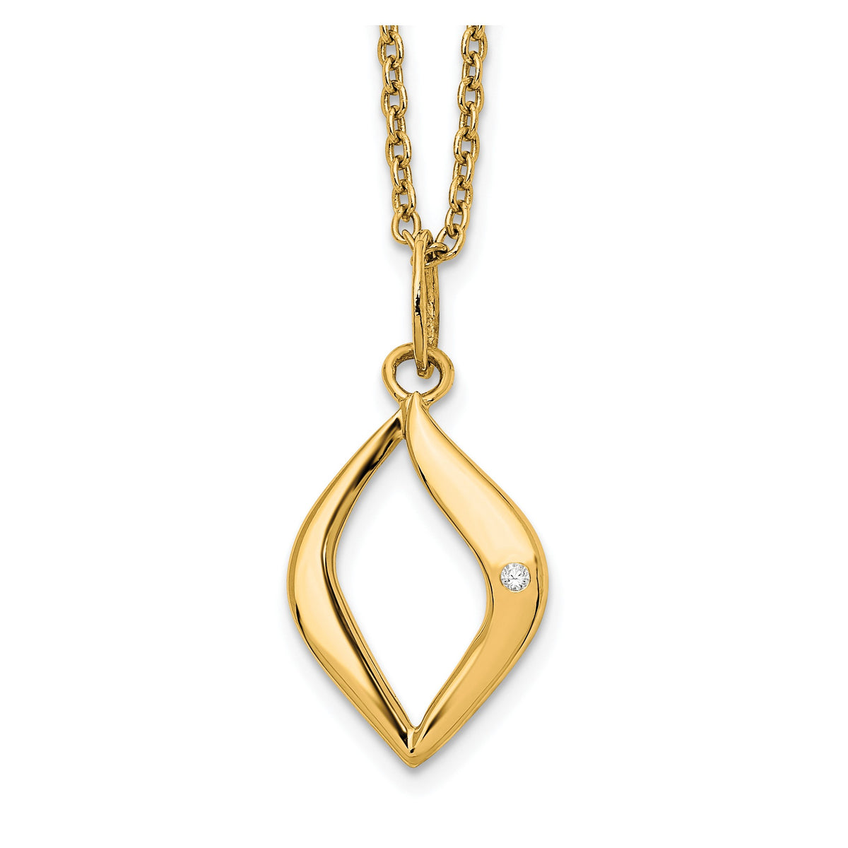 Diamond Necklace in Gold-Plated Sterling Silver (.01 ct. tw.) - Sophia Jewelers Main image