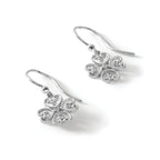 Diamond Dangle Earrings in Sterling Silver, 0.8mm (0.03 ct. tw.) - Sophia Jewelers