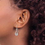 White Ice Sterling Silver Rhodium-plated Garnet Shepherd Hook Earrings