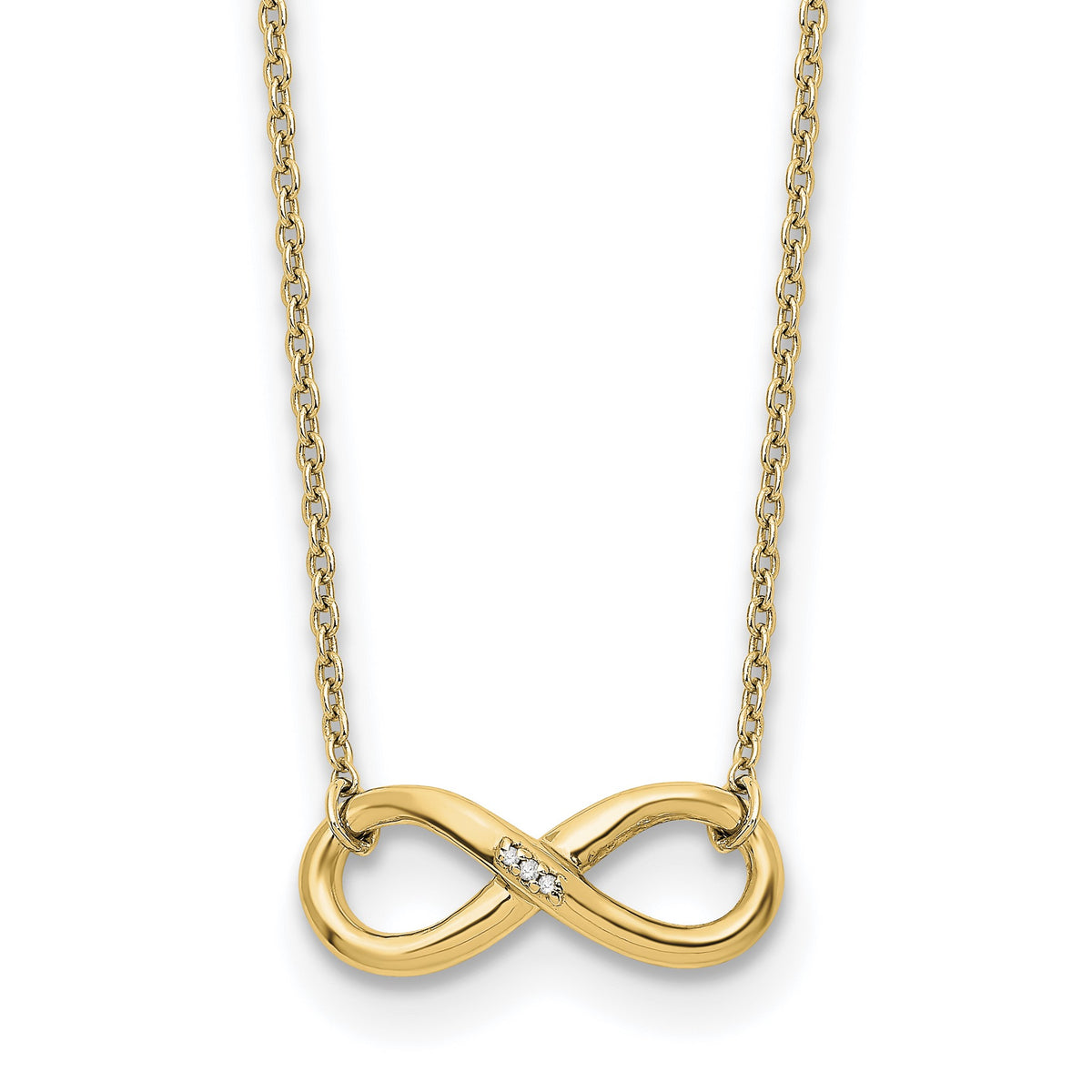 Infinity Diamond Necklace in Gold-Plated Sterling Silver (0.01 ct. tw.) - Sophia Jewelers Main image