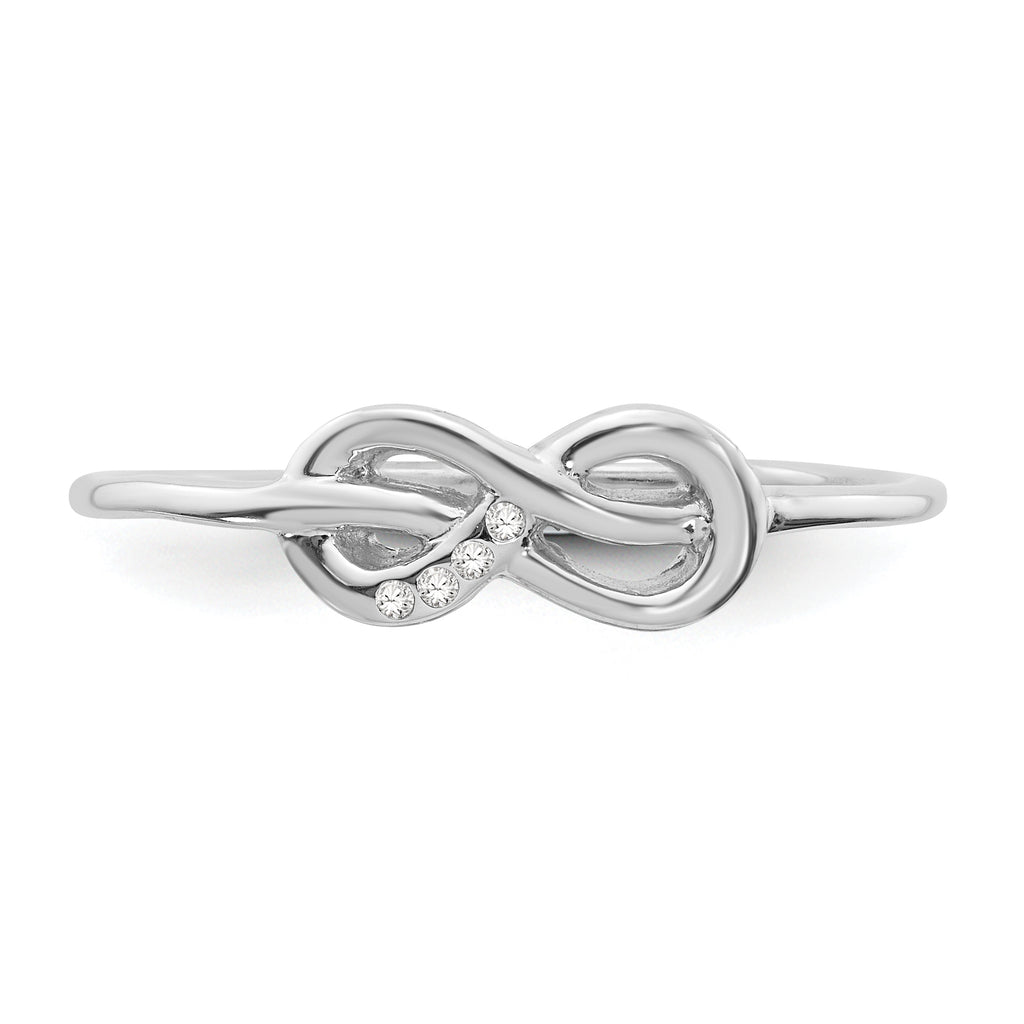 White Ice Sterling Silver Rhodium-plated Diamond Infinity Ring
