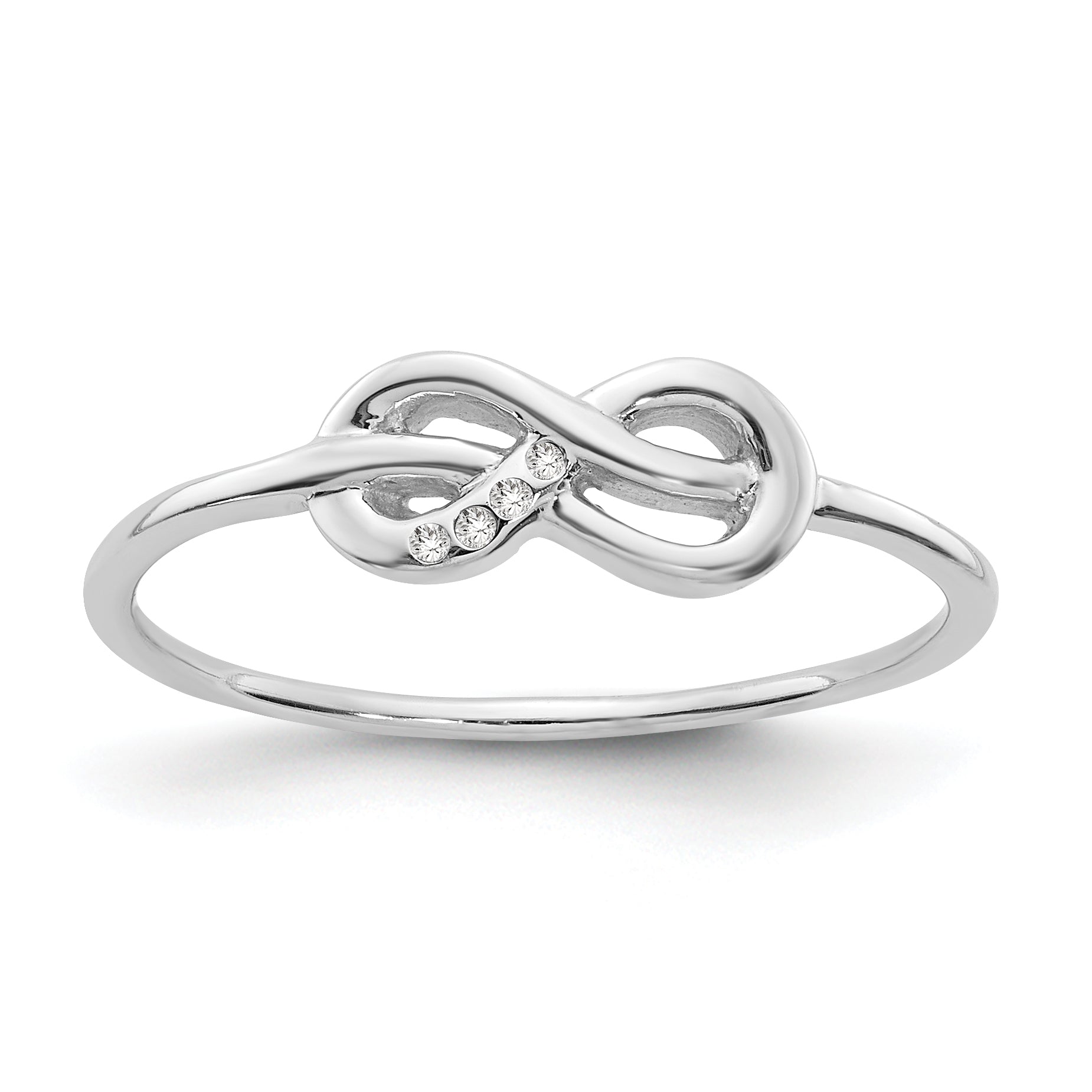 White Ice Sterling Silver Rhodium-plated Diamond Infinity Ring Main image