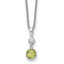 White Ice Sterling Silver Rhodium-Rhodium-Plated 18 inch Diamond and Peridot Necklace with 2 inch Extender