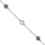 White Ice Sterling Silver Rhodium-Rhodium-Plated 6.25 inch Diamond and Amethyst  Bracelet plus 1 inch extender