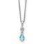 White Ice Sterling Silver Rhodium-Rhodium-Plated 18 inch Diamond and Blue Topaz  Necklace with 2 inch Extender