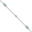 White Ice Sterling Silver Rhodium-Rhodium-Plated 7.5 inch Diamond and Blue Topaz Bracelet with 1.25  inch Extender