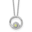 White Ice Sterling Silver Rhodium-Rhodium-Plated 18 inch Diamond and Peridot Necklace plus 2 inch Extender