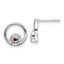 Sterling Silver RH Plated White Ice .03ct. Dia. and Garnet Post Earrings