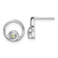 Sterling Silver RH Plated White Ice .03ct. Dia. and Peridot Post Earrings