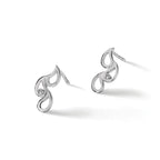 Diamond Raindrop Dangle Earrings in Sterling Silver, 1mm (0.01 ct. tw.) - Sophia Jewelers