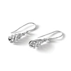 Diamond Spiral Dangle Earrings in Sterling Silver, 1mm (0.01 ct. tw.) - Sophia Jewelers