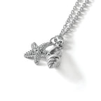 Diamond Necklace in Sterling Silver, 0.9mm with Extender (0.02 ct. tw.), 18 Inch - Sophia Jewelers