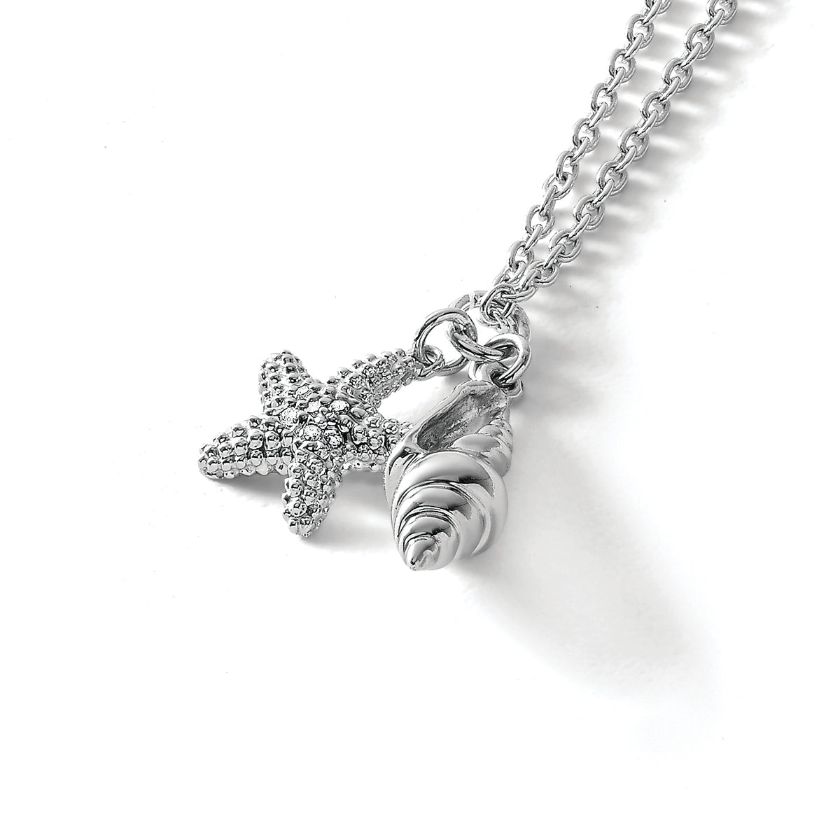 Diamond Necklace in Sterling Silver, 0.9mm with Extender (0.02 ct. tw.), 18 Inch - Sophia Jewelers