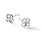 Diamond Clover Stud Earrings in Sterling Silver, 1mm (0.01 ct. tw.) - Sophia Jewelers