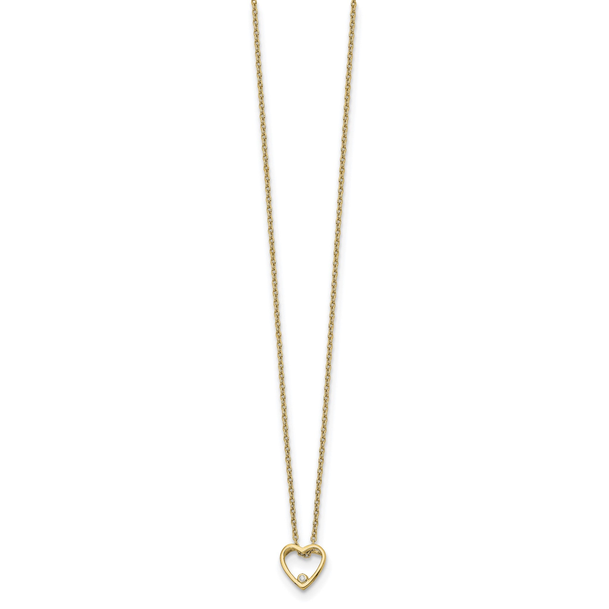 Diamond Heart Necklace in Gold-Plated Sterling Silver (0.01 ct. tw.) Secondary image