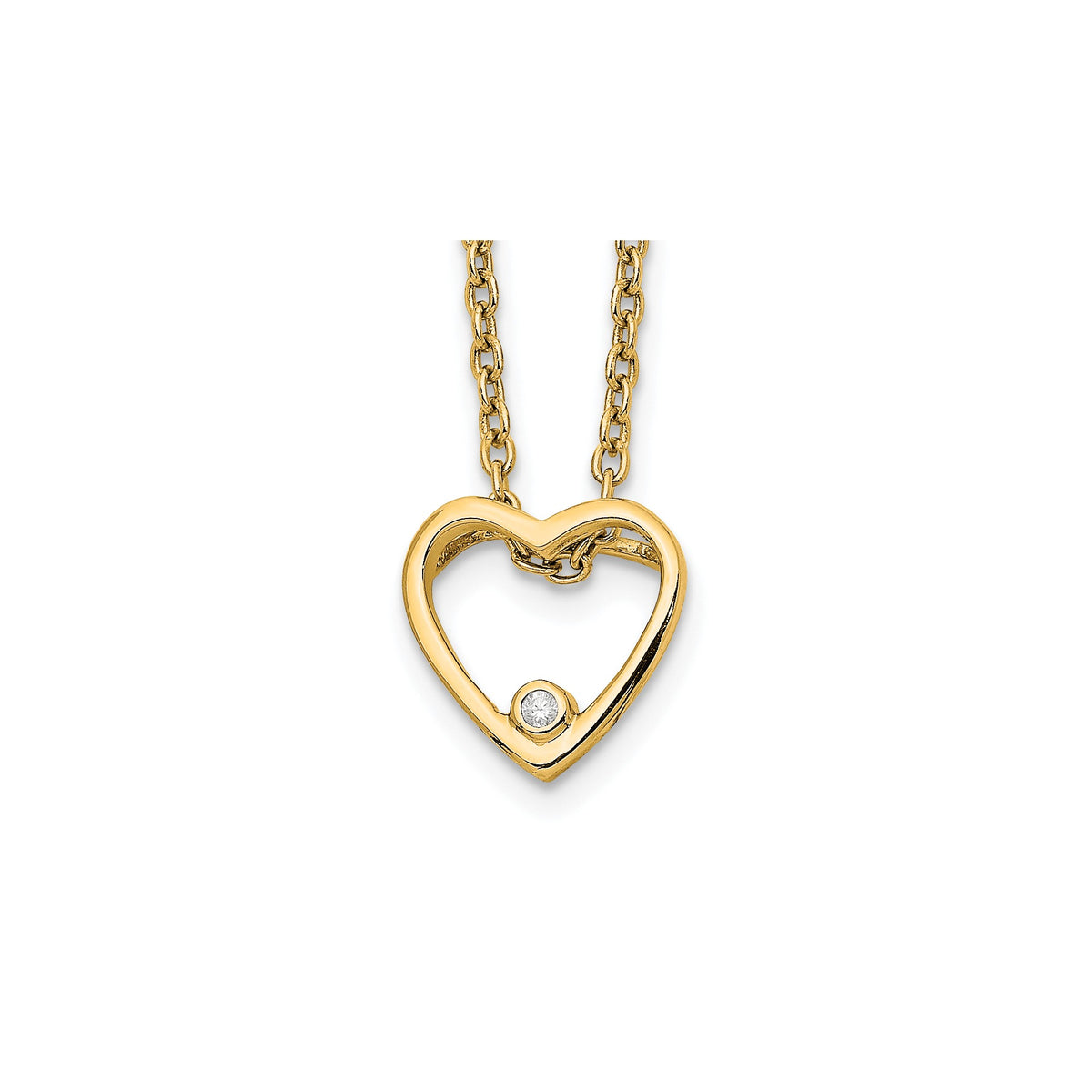 Diamond Heart Necklace in Gold-Plated Sterling Silver (0.01 ct. tw.) - Sophia Jewelers Main image