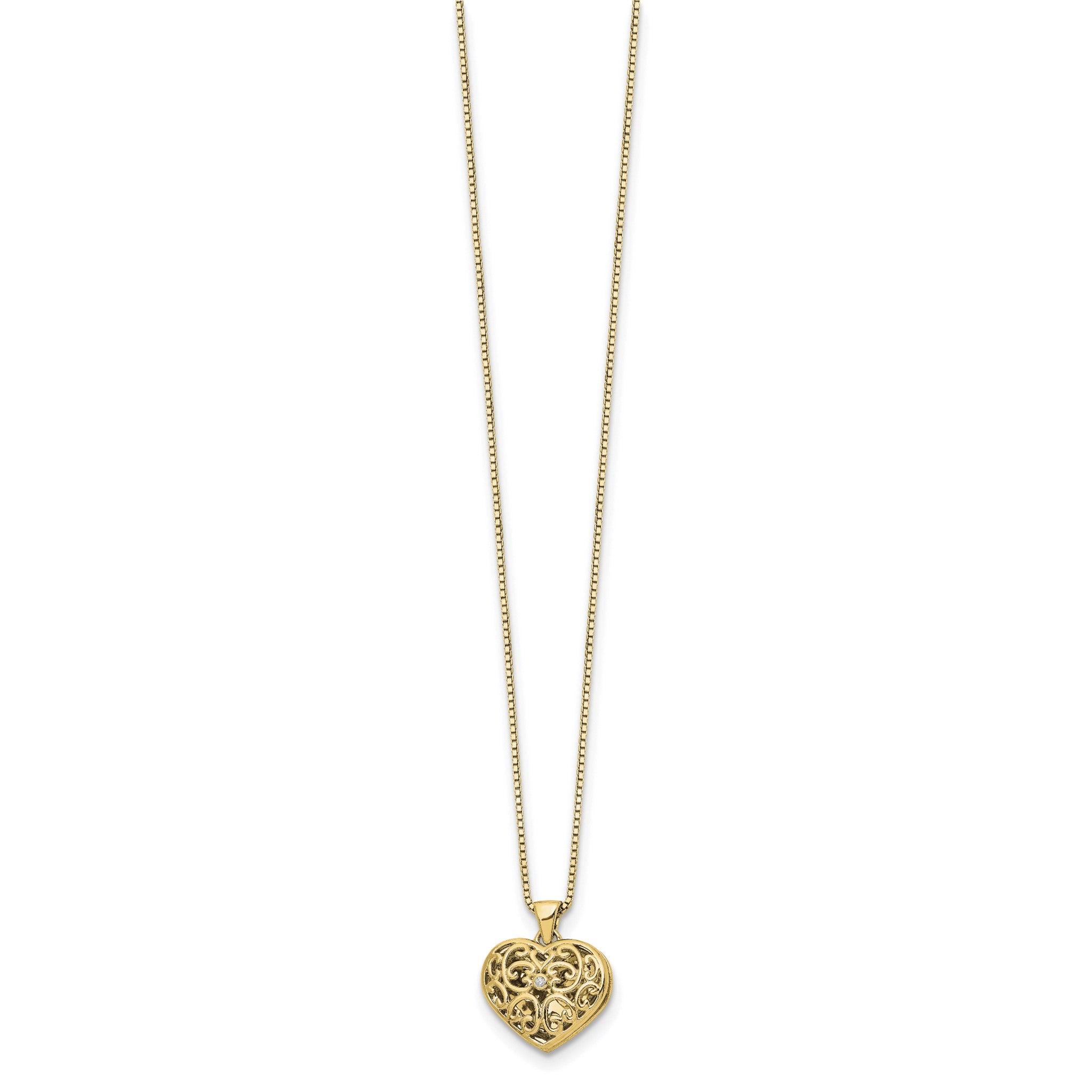 Diamond Heart Locket Necklace in Gold-Plated Sterling Silver (0.01 ct. tw.) Secondary image