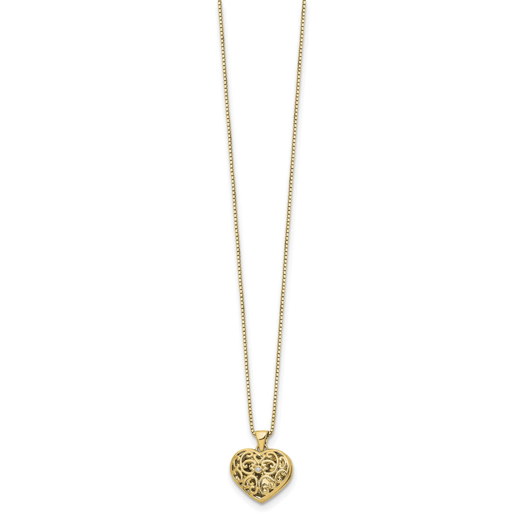Diamond Heart Locket Necklace in Gold-Plated Sterling Silver (0.01 ct. tw.) - Sophia Jewelers