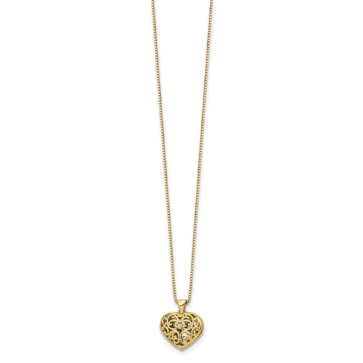 Diamond Heart Locket Necklace in Gold-Plated Sterling Silver (0.01 ct. tw.) - Sophia Jewelers