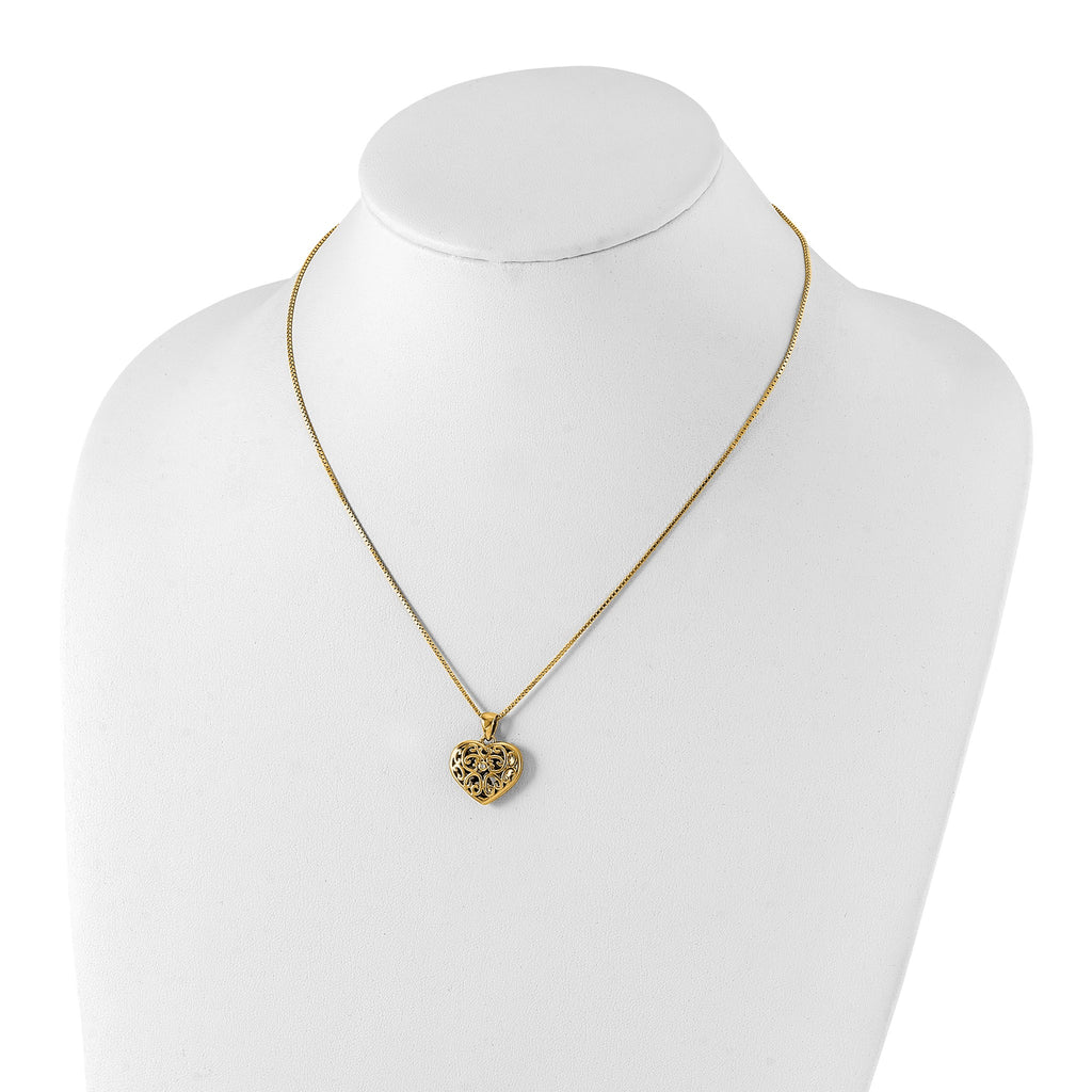 Diamond Heart Locket Necklace in Gold-Plated Sterling Silver (0.01 ct. tw.) - Sophia Jewelers