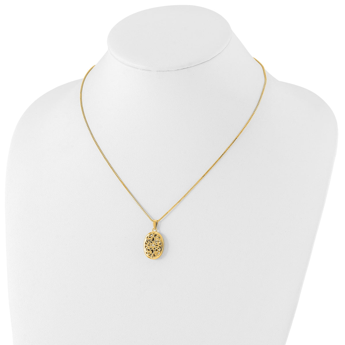 Oval Diamond Locket Necklace in Gold-Plated Sterling Silver (0.01 ct. tw.) - Sophia Jewelers