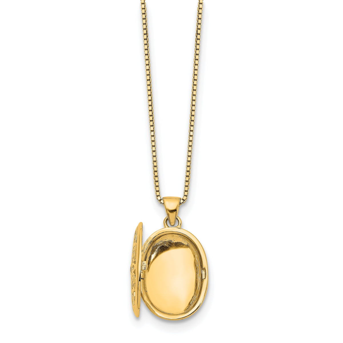 Oval Diamond Locket Necklace in Gold-Plated Sterling Silver (0.01 ct. tw.) - Sophia Jewelers